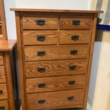 Tall Mission 8-Drawer Bachelor's Chest DRESSERS/CHESTS 40w21d57.5h