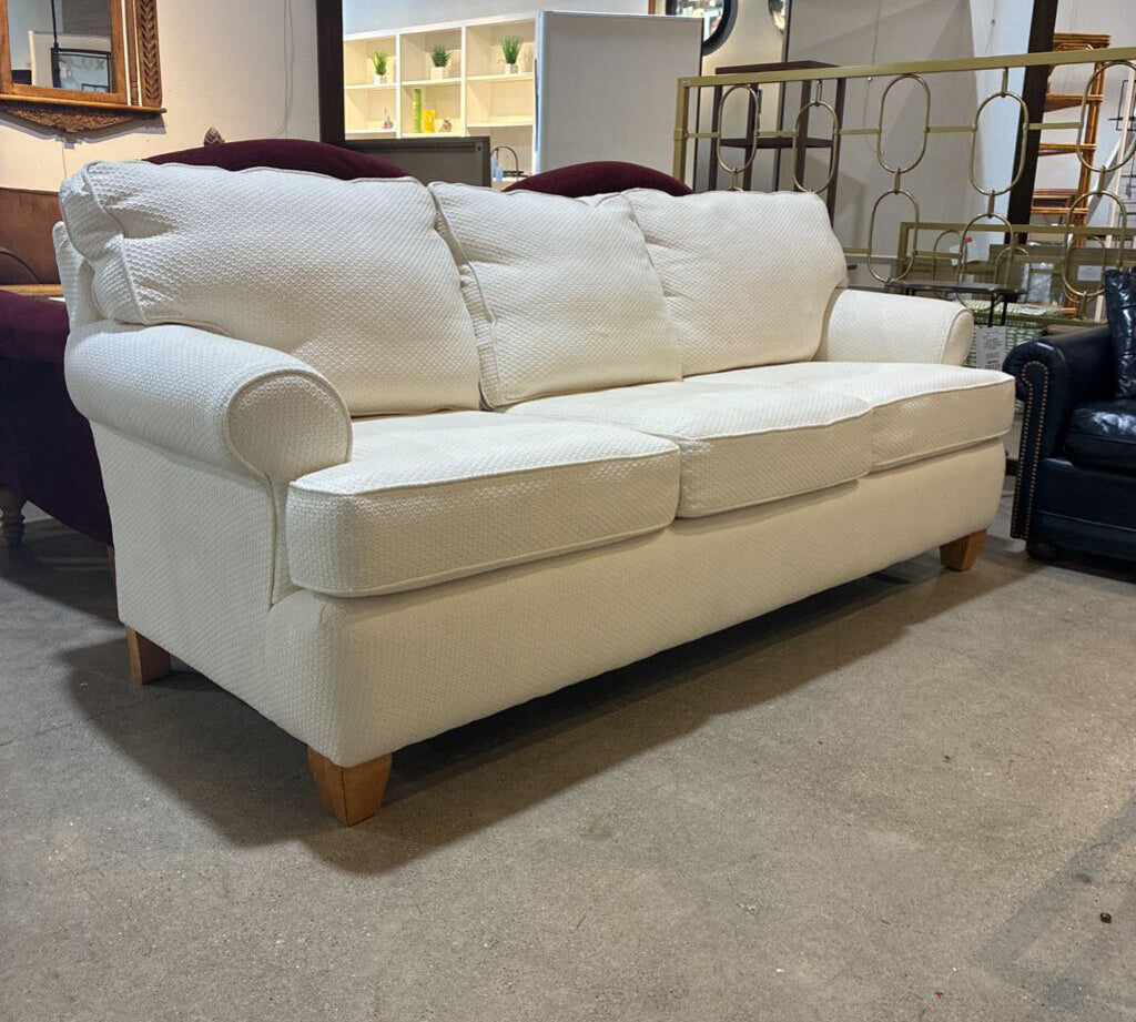 Cochrane Classic Roll-Arm 3-Seat SOFA White 83w34d37h