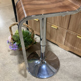 Wood Finish Adjustable Curved Stool BAR/COUNTER STOOL 14w16d32h