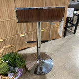 Wood Finish Adjustable Curved Stool BAR/COUNTER STOOL 14w16d32h