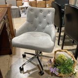Tufted Velvet Task Chair OFFICE CHAIRS Gray 23w16d33h