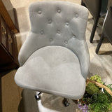 Tufted Velvet Task Chair OFFICE CHAIRS Gray 23w16d33h