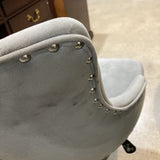 Tufted Velvet Task Chair OFFICE CHAIRS Gray 23w16d33h