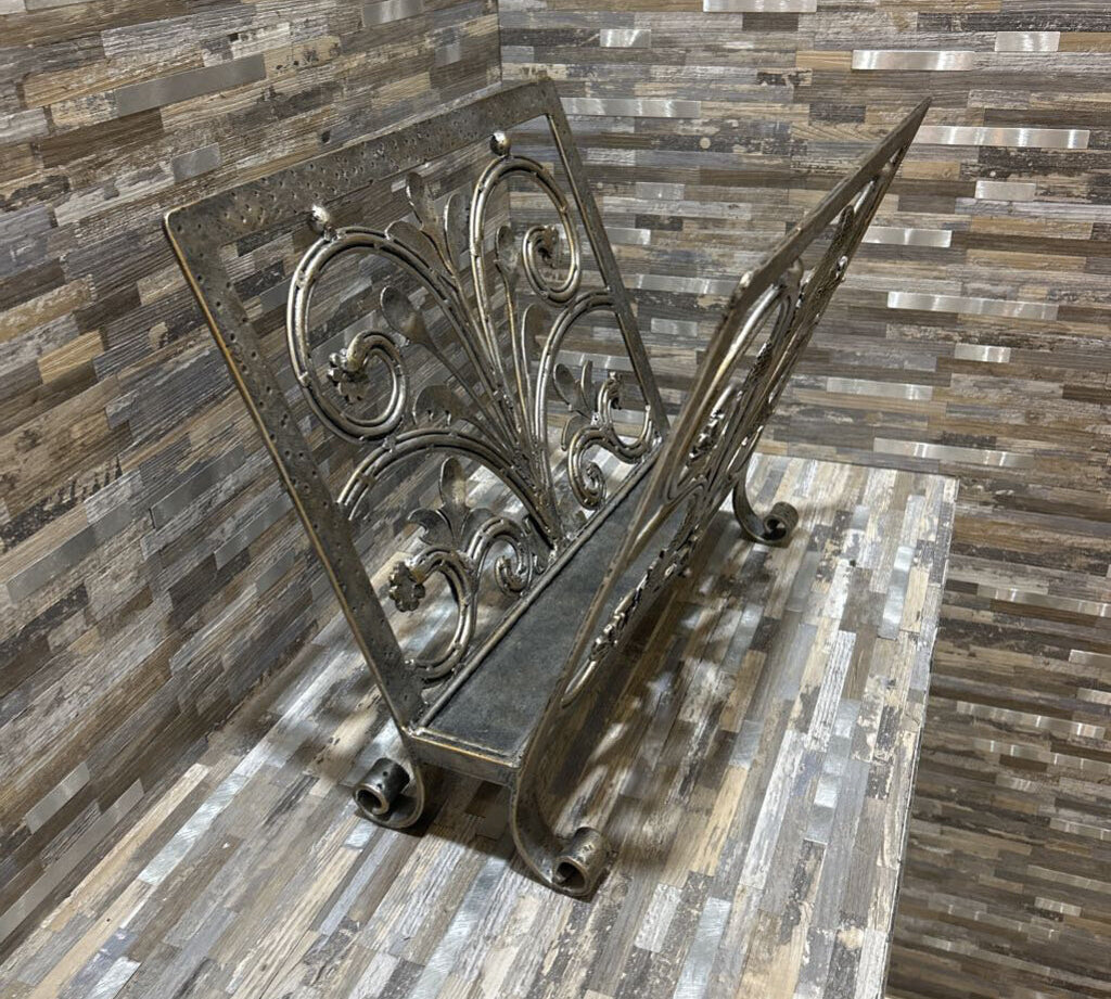 Cast Iron Scrollwork Magazine Holder ACCESSORIES 18w12d15h