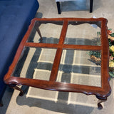 Pennsylvania House Cherry Glass Top COFFEE/COCKTAIL TABLE 38w38d17h