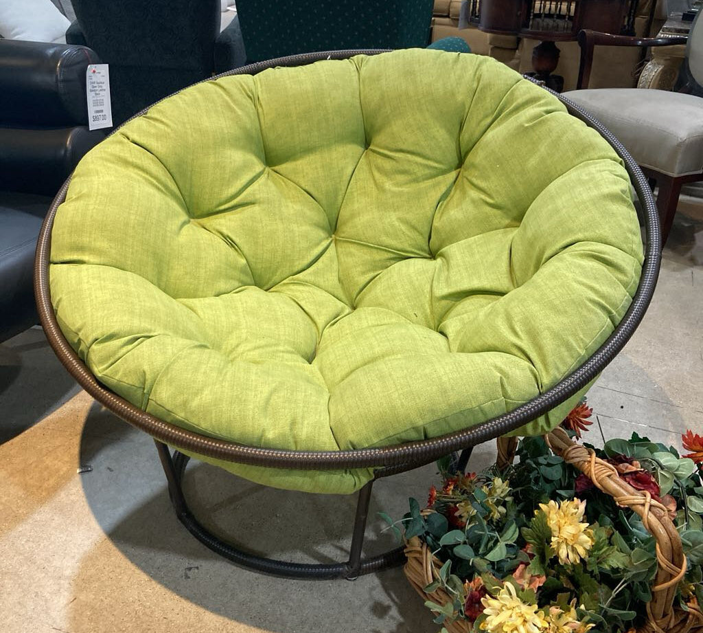 Classic Papasan Faux Rattan CHAIR 45d31h