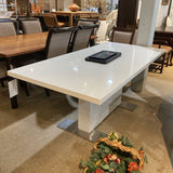 Contemporary Gloss w/ Metallic Feet & 19.5" Leaf DINING TABLE 75w35.5d30h