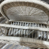 Double Compartment Wicker Magazine Rack ACCESSORIES White 16w9d18h