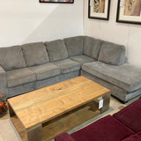 2pc L-Shape Fabric SECTIONAL Gray 110w90d34h