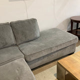2pc L-Shape Fabric SECTIONAL Gray 110w90d34h