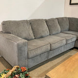 2pc L-Shape Fabric SECTIONAL Gray 110w90d34h