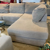 Albany Industries Contemporary 2pc Fabric w/ Nailhead Trim SECTIONAL Gray 120w78d32h
