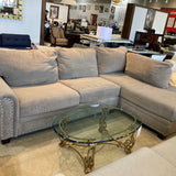 Albany Industries Contemporary 2pc Fabric w/ Nailhead Trim SECTIONAL Gray 120w78d32h