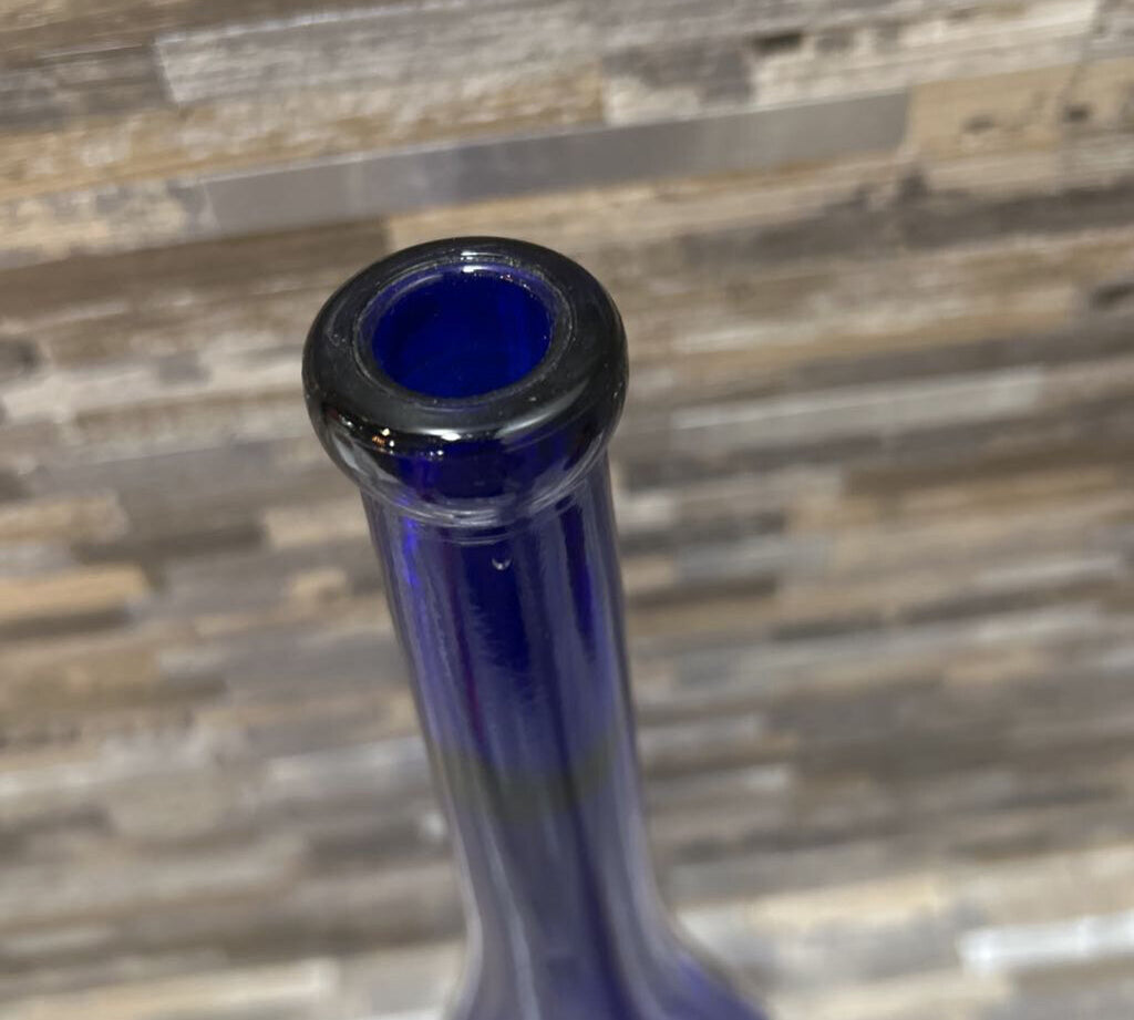 Cobalt Art Glass Long Neck Vase ACCESSORIES 6w3d19h