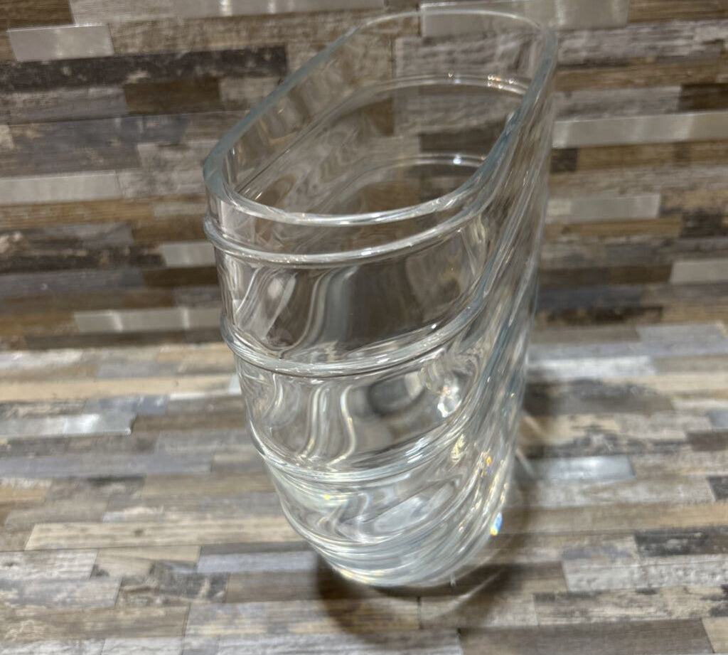 Swirl Oval Glass Vase GIFT 7w3.5d8h