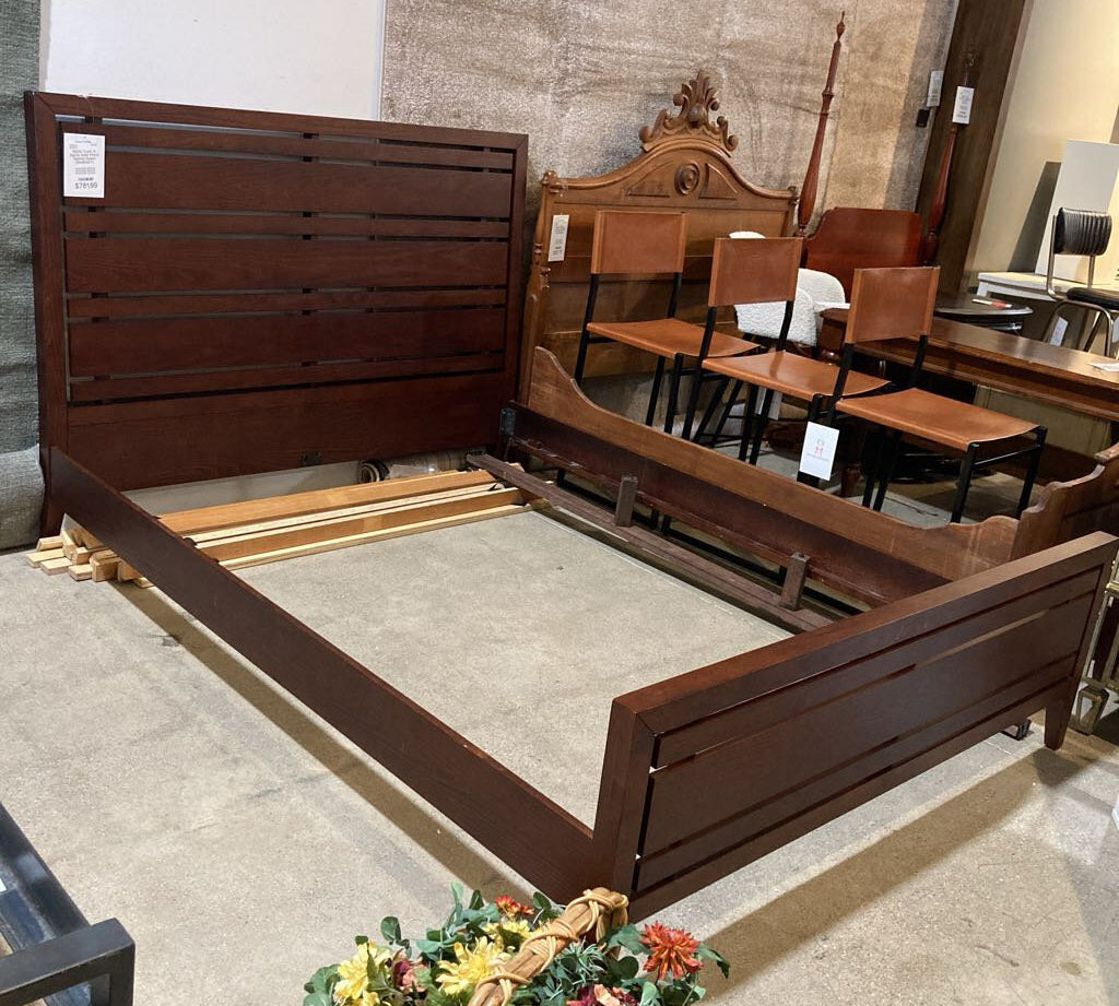 Crate & Barrel Solid Wood Slatted Queen BEDS 63w85d47h