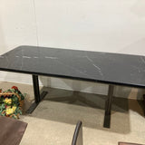 Modern Rectangular Marble Top & Steel Base DINING TABLE 79w35.5d30h