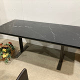 Modern Rectangular Marble Top & Steel Base DINING TABLE 79w35.5d30h