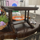 Trestle Style Wood Base Faux Stone Insert Top SIDE TABLE 20Wx20Dx16H