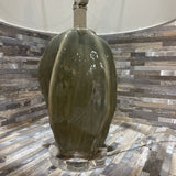 Ceramic Gourd Shaped Base w/ Linen Drum Shade TABLE LAMP 15Wx21H
