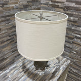 Ceramic Gourd Shaped Base w/ Linen Drum Shade TABLE LAMP 15Wx21H