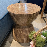 Arhaus Sculptural Stone Accent Table END/SIDE TABLE 16d18h