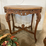 French Louis XV Carved Oval Accent Table FURNITURE 32w23d30h