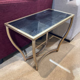Brass & Marble Accent Table END/SIDE TABLE 25.5w14d20h