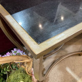 Brass & Marble Accent Table END/SIDE TABLE 25.5w14d20h
