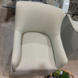Lulu and Georgia Astoria Sculptural Upholstered DINING CHAIRS Olive Stripe 24w27d36h