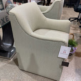 Lulu and Georgia Astoria Sculptural Upholstered DINING CHAIRS Olive Stripe 24w27d36h