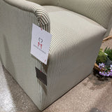 Lulu and Georgia Astoria Sculptural Upholstered DINING CHAIRS Olive Stripe 24w27d36h