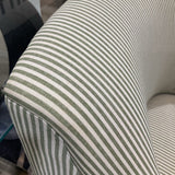Lulu and Georgia Astoria Sculptural Upholstered DINING CHAIRS Olive Stripe 24w27d36h