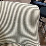 Lulu and Georgia Astoria Sculptural Upholstered DINING CHAIRS Olive Stripe 24w27d36h