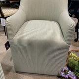 Lulu and Georgia Astoria Sculptural Upholstered DINING CHAIRS Olive Stripe 24w27d36h