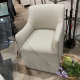 Lulu and Georgia Astoria Sculptural Upholstered DINING CHAIRS Olive Stripe 24w27d36h
