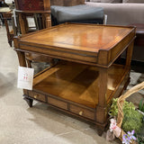 Weiman Campaign Style Square Wood 1-Low Drawer SIDE TABLE 24Wx21H