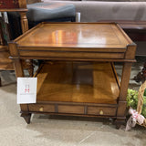 Weiman Campaign Style Square Wood 1-Low Drawer SIDE TABLE 24Wx21H