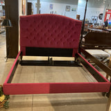 Ethan Allen Arched Tufted Velvet King Bed BEDS Pink 80w86d62h