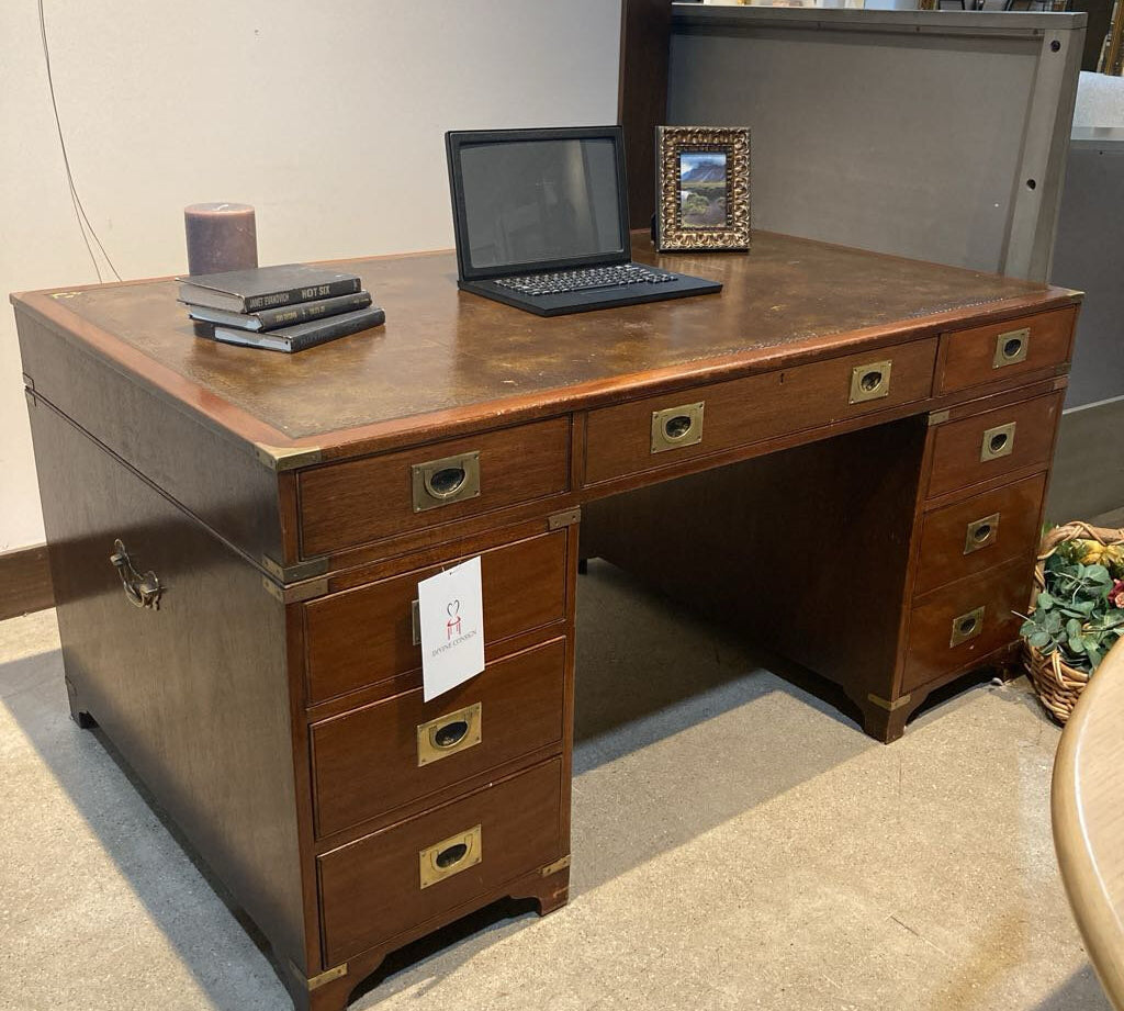Vintage Campaign Style Partners Desk DESKS 60w36d30h
