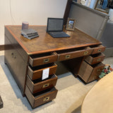 Vintage Campaign Style Partners Desk DESKS 60w36d30h