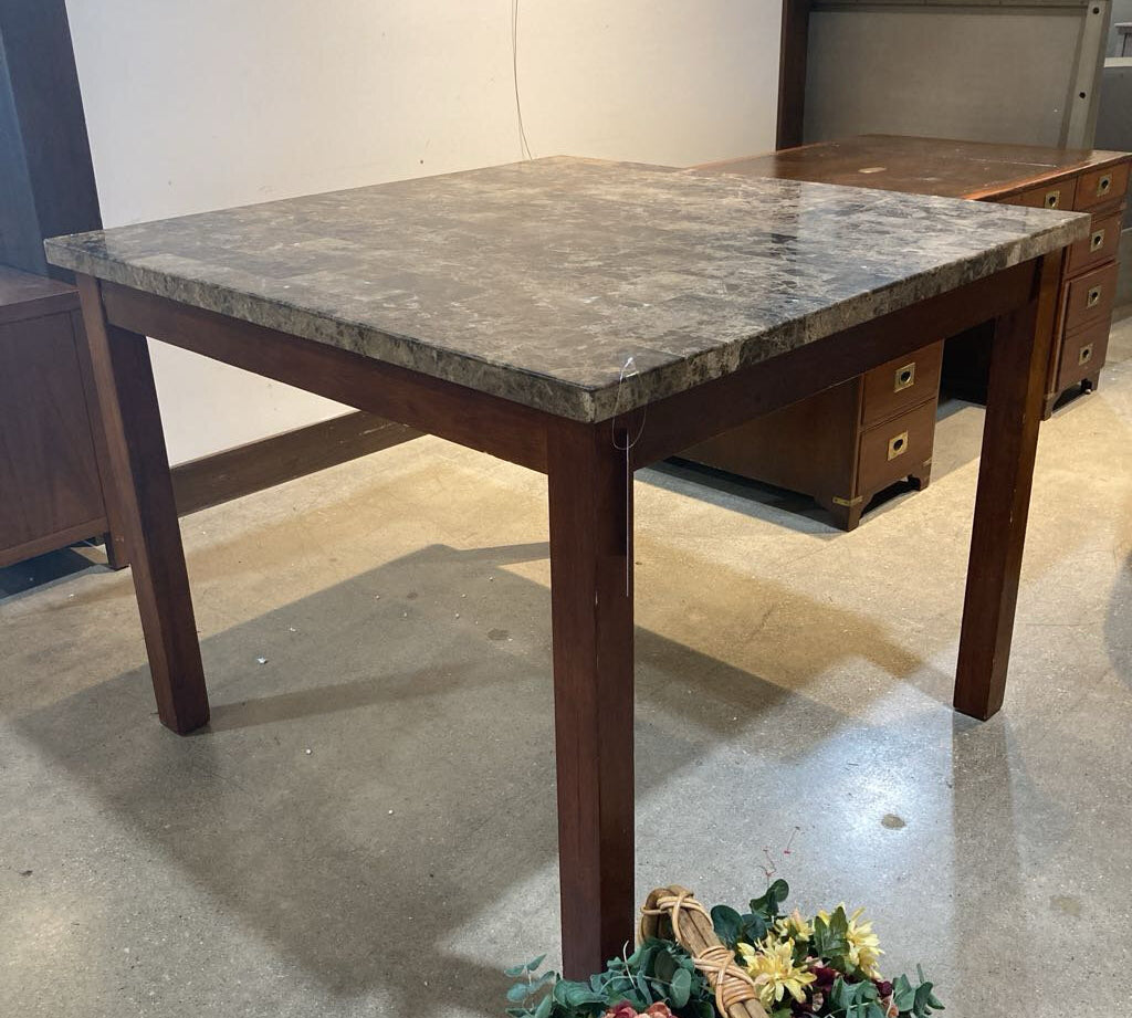 Faux Stone Top Counter Height Table DINING TABLE 47w47d36h