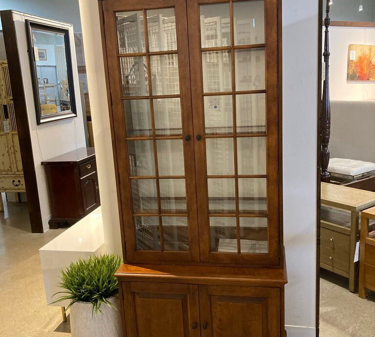 Walter E. Smithe Two Piece Lighted Display Cabinet CABINET 35w17d87h
