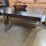 Modern Cross Metal Framed Square COFFEE/COCKTAIL TABLE Black 48Wx15H