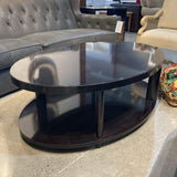 Oval 2-Tier High Polish Finish COFFEE/COCKTAIL TABLE 54Wx36Dx18H