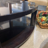 Oval 2-Tier High Polish Finish COFFEE/COCKTAIL TABLE 54Wx36Dx18H