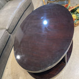 Oval 2-Tier High Polish Finish COFFEE/COCKTAIL TABLE 54Wx36Dx18H