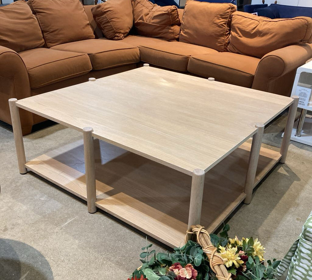 Dowel Furniture Loma Cerused Oak COFFEE/COCKTAIL TABLE 48Wx48Dx16H