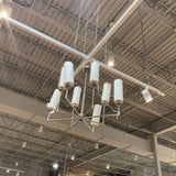 Silver with 8 White Shades LIGHTING