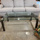 Room & Board Metal Parsons Rectangular Glass Top COFFEE/COCKTAIL TABLE 46Wx26Dx18H